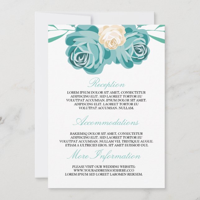 Invitation Elégant chic Watercolor Mariage Information Invité (Devant)