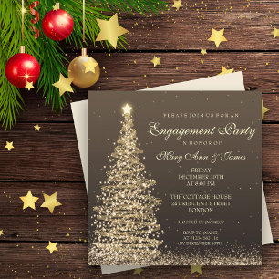 Invitation Elegant Christma Party Gold
