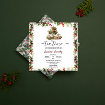 Elegant Christmas Tea Party Floral Bridal Shower