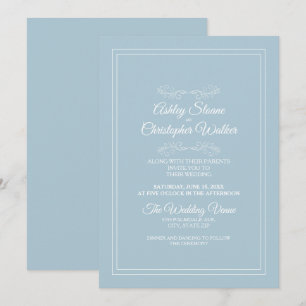 Invitation Elégant Ciel bleu bleu bleu bleu Mariage