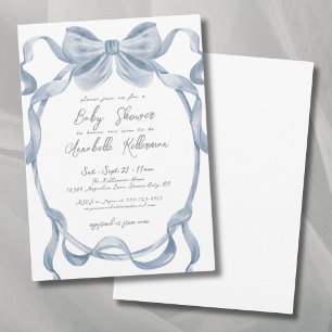 Invitation Élégant Ciel de Nuit Poussiéreux pour Baby Shower