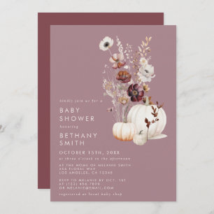 Invitation Elégant Citrouille de Baby shower automne