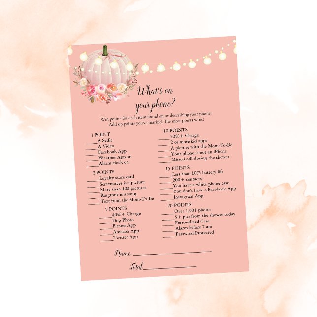 Invitation Élégant Citrouille Sur Votre Baby shower De Téléph (Créateur téléchargé)