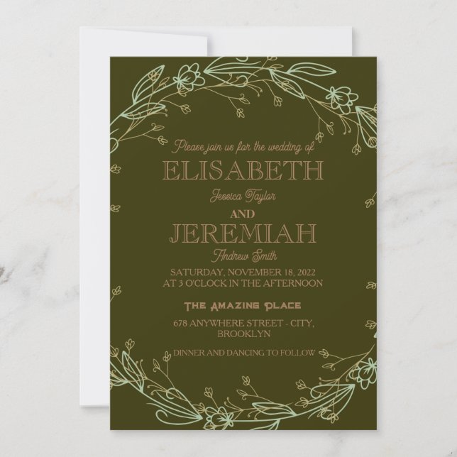 Invitation élégant Classic luxueux rouge mariage (Devant)
