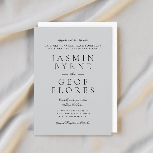 Invitation Elegant Classic Modern Gray Formal Wedding (Créateur téléchargé)