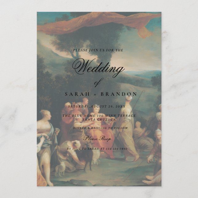 Invitation Elegant Classic Old painting Wedding (Devant)
