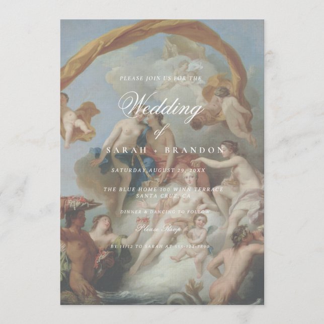 Invitation Elegant Classic Old painting Wedding (Devant)