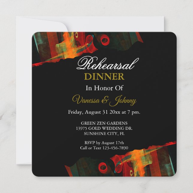 Invitation Élégant Classique Moderne Tendance Motif #903 Mari (Devant)