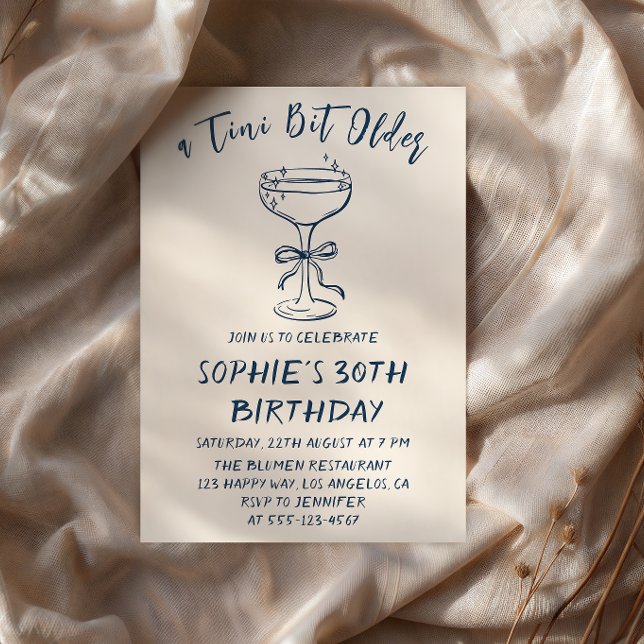 Invitation Elegant Cocktail A Tini Bit Older 30th Birthday (Créateur téléchargé)