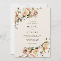 Élégant Code QR Botanique Floral Photo Mariage