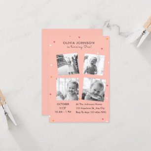 Invitation Elégant Collage photo fête d'anniversaire