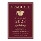 Elegant College Burgundy Gold Graduation Party