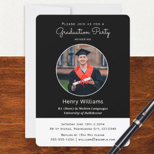 Invitation Elegant College Graduation Photos Party