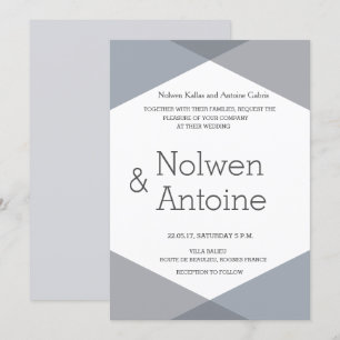 Invitation Elégant cool moderne lilas gris mariage géométriqu