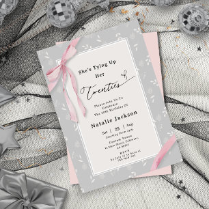 Invitation Elégant Coquette rose douce 30e anniversaire Flora