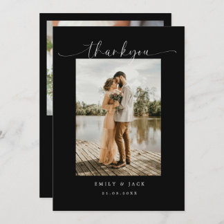 Invitation Élégant couple Minimaliste Simple Script Mariage