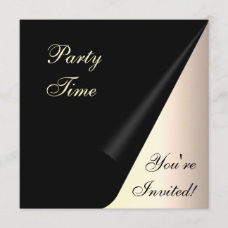 Invitation Elegant Crème Noir Anniversaire Événement