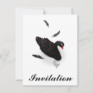 Invitation Élégant cygne noir
