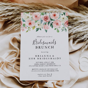Invitation Élégant Dainty Floral Bridesmaids Brunch Douche