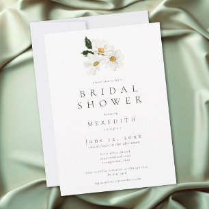 Invitation Élégant Daisy Aquarelle Mariage Minimaliste
