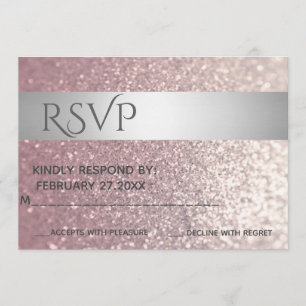 Invitation Élégant de la gloire moderne rayure argentée RSPV