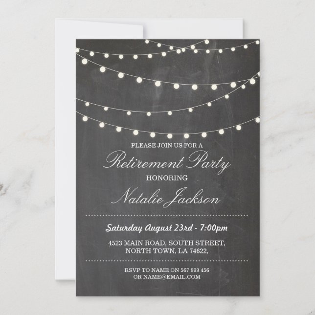 Invitation élégant de lumières de craie (Devant)