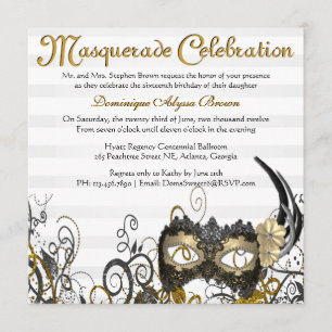 Invitation élégant de remous de mascarade [or]