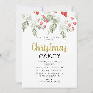 Invitation Élégant décor hivernal aquarelle pour la fête de N