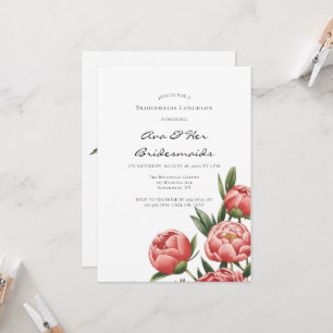 Invitation Élégant déjeuner d'Elegant Orange Peony Peony Brid