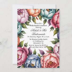 Invitation Élégant déjeuner des femmes d'honneur florales