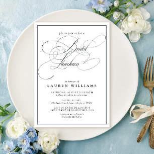 Invitation Élégant Déjeuner nuptial de la Marine Bleue