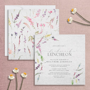 Invitation Élégant déjeuner nuptial Fleur sauvage aquarelle