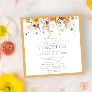 Invitation Élégant déjeuner nuptial Fleur sauvage Jaune