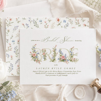 Invitation élégant délicat floral printemps MARIÉE Enterremen