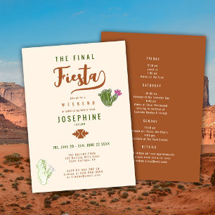 Invitation Elégant Desert Cactus Rust Bachelorette Week-end