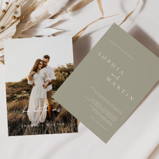 Invitation Élégant design moderne photo Mariage classique