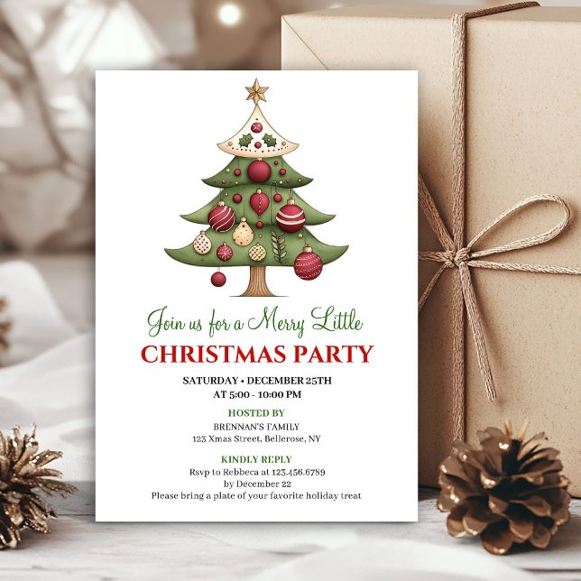 Invitation Elegant designer Christmas tree Christmas invites (Elegant designer Christmas tree Christmas gathering)