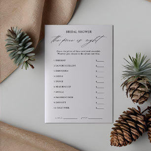 Invitation Elegant Devinez le bon prix jeu Fête des mariées