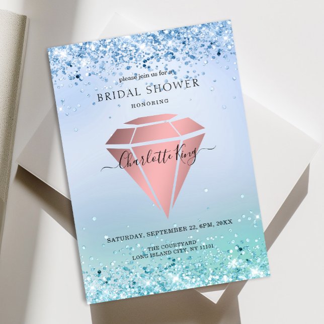 Invitation Élégant diamant de Parties scintillant Einladung (Créateur téléchargé)