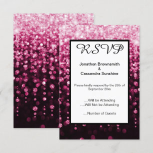 INVITATION ÉLÉGANT DIAMANT ROSE NOIR EN CASCADE RSVP