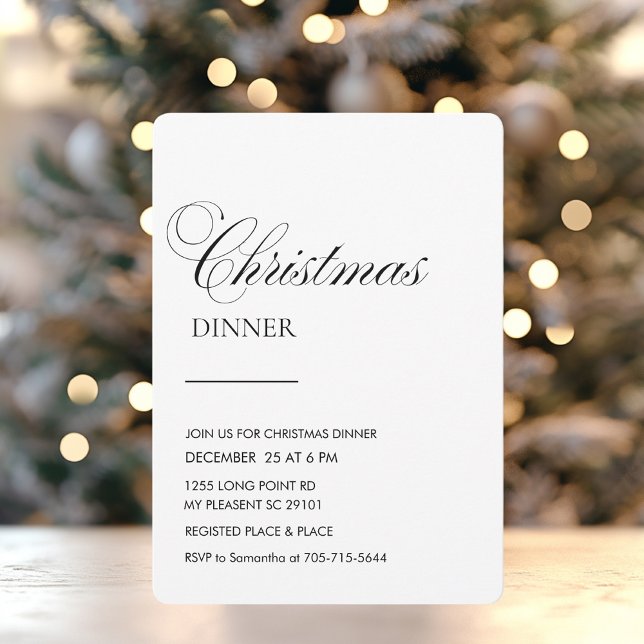 Invitation Élégant dîner de Noël Script (Créateur téléchargé)