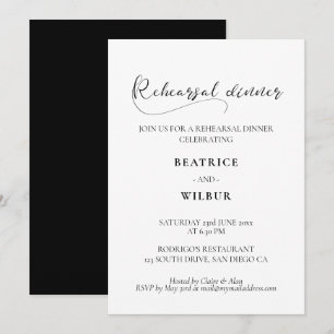 Invitation Elégant dîner de répétition de calligraphie romant