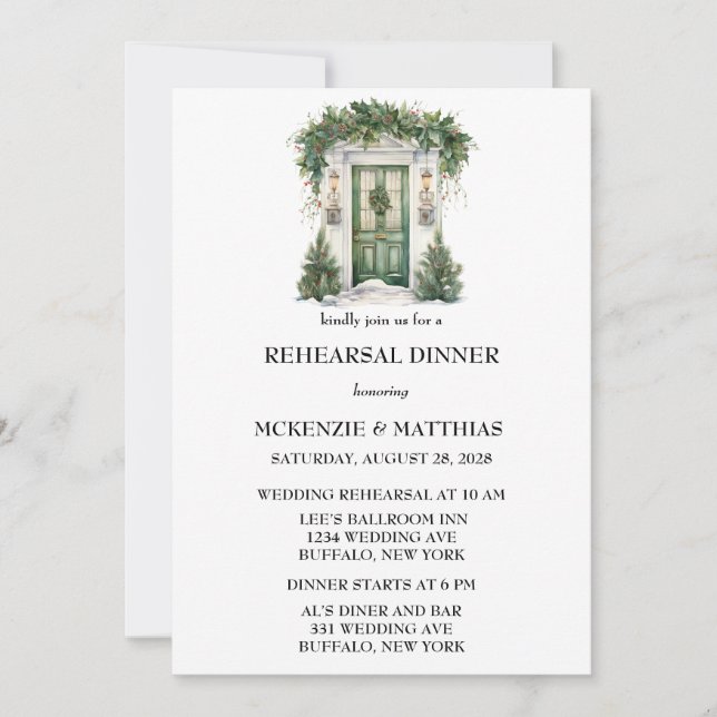 Invitation Élégant Dîner de répétition de la scène de la port (Devant)