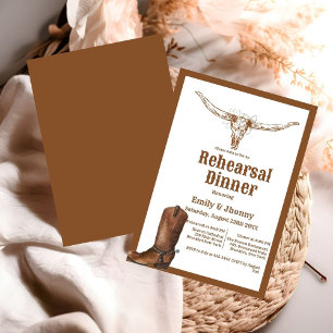 Invitation Élégant Dîner de répétition Western Cowboy