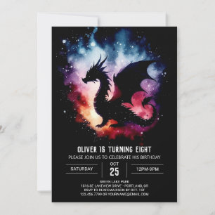 Invitation Elégant Dragon Birthday Custom