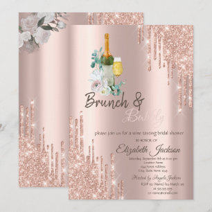 Invitation Élégant Drives Brunch & Bubbly Fête des mariées In