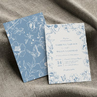 Elégant Dusty Blue Floral Garden Mariage