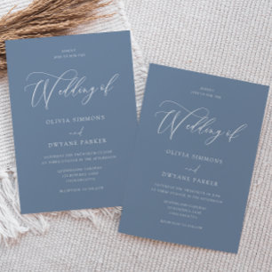 Invitation Elégant Dusty Blue Mariage moderne