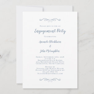 Invitation Elégant Dusty Blue Wedding Party Fiançailles chic