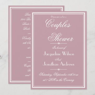 Invitation Élégant Dusty Rose Chic Script RSVP Couples Douche